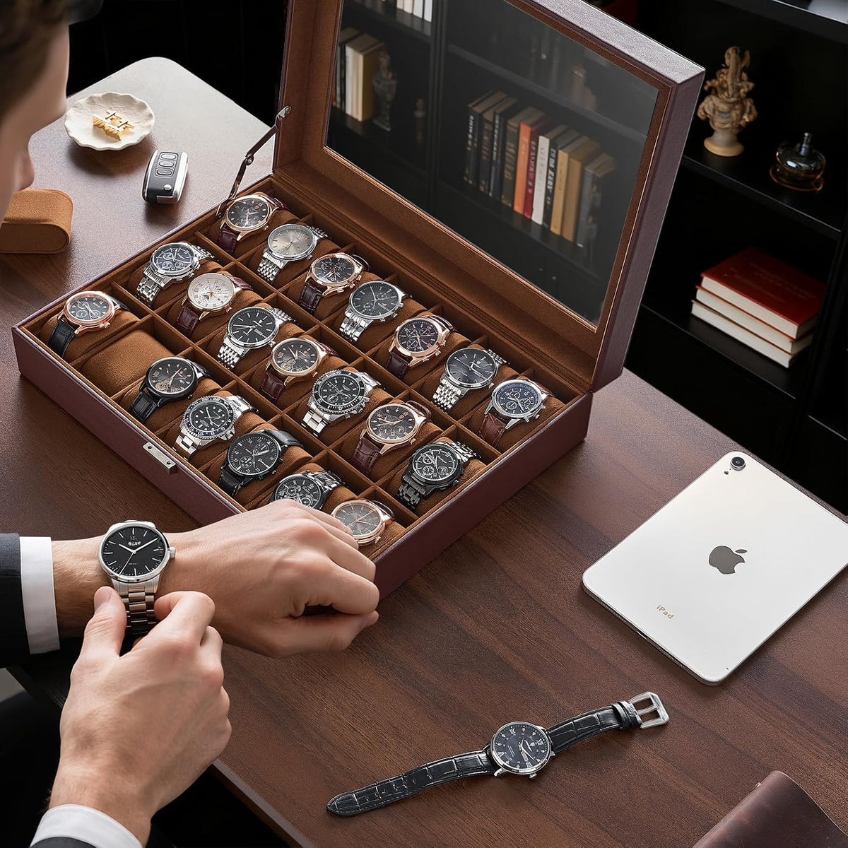 ProCase Funda para reloj para hombre, 21 ranuras para hombre, organ...