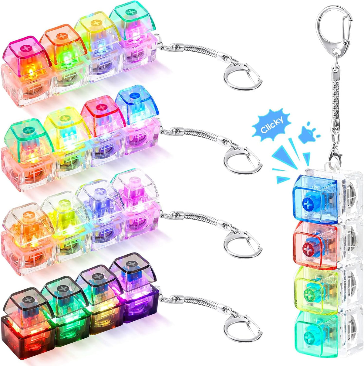 Halloscume 4 piezas de juguete para ansiedad con teclado con luz LE...