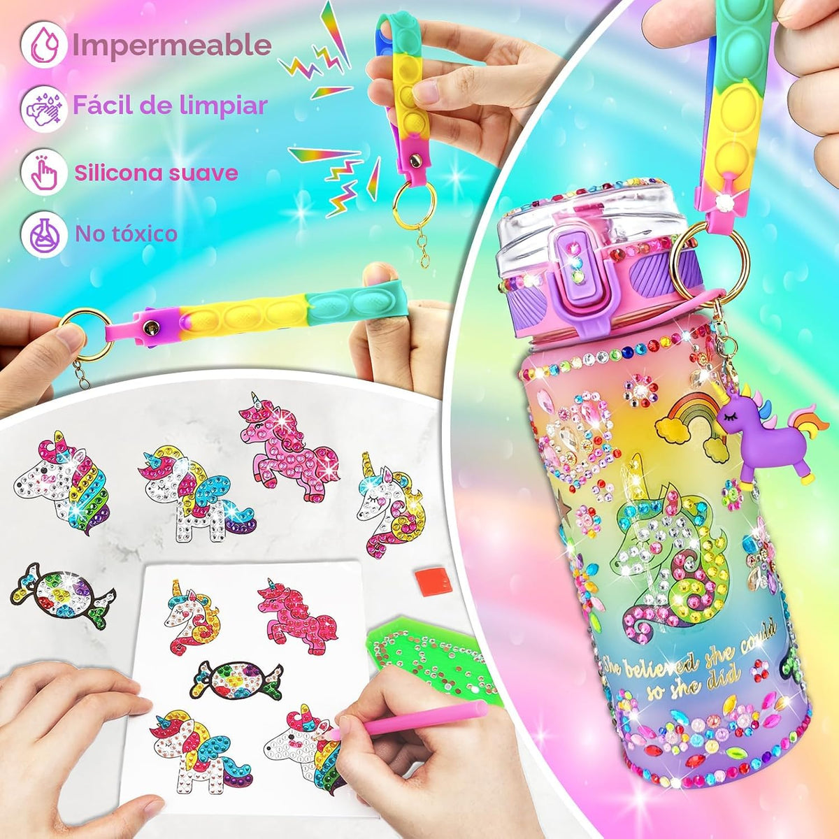 EDSPORTSHOUSE Decora tus propios kits de botellas de agua para niña...