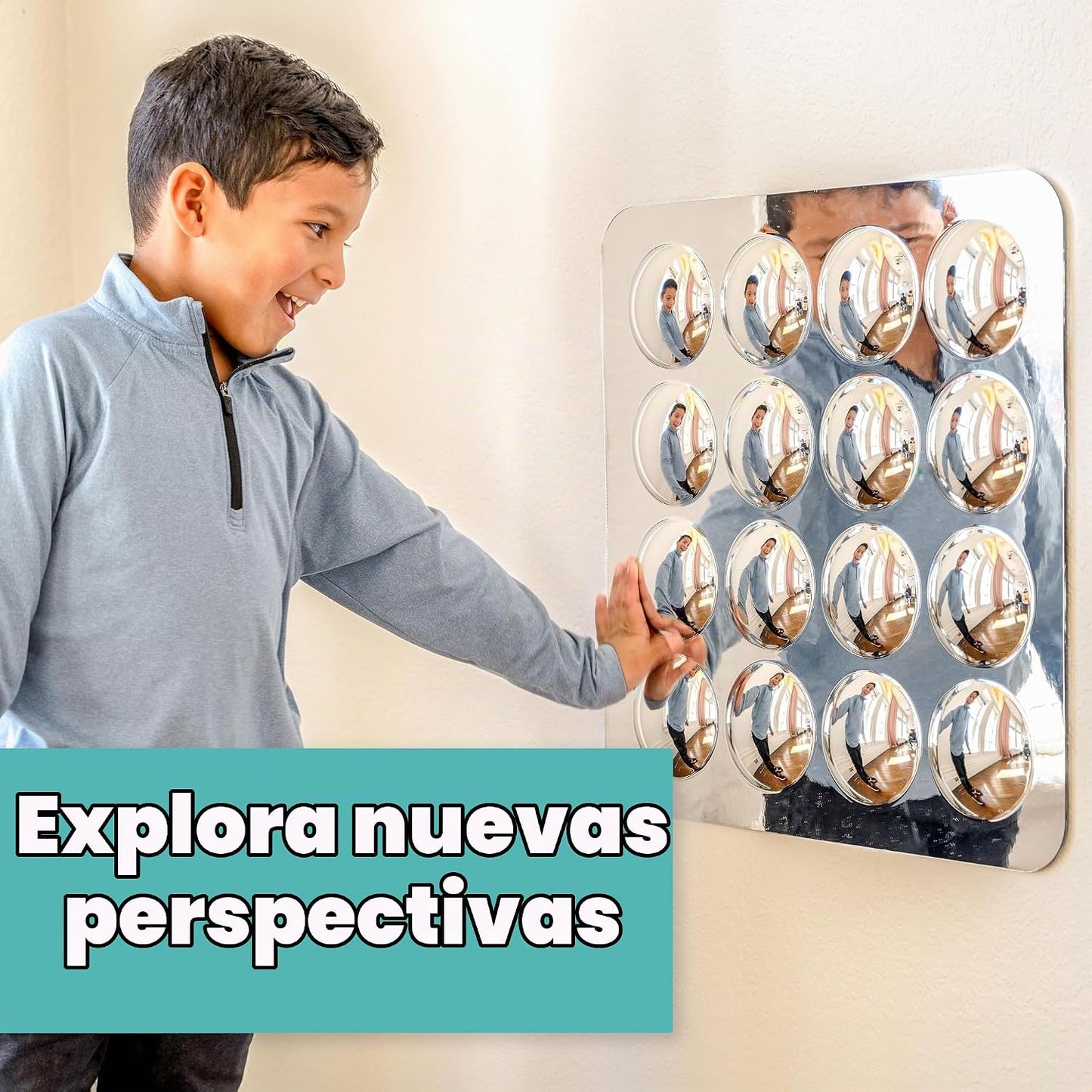 SPARK &amp; WOW Espejo sensorial de pared para niños pequeños, gran...