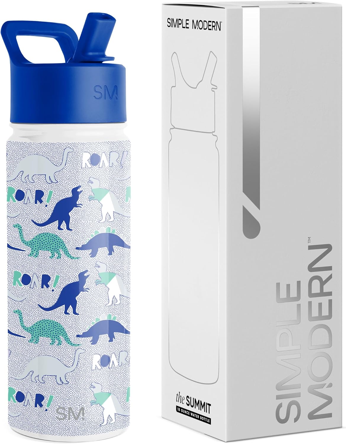 Simple Modern Kids Summit - Botella de agua con tapa con pajilla, v...