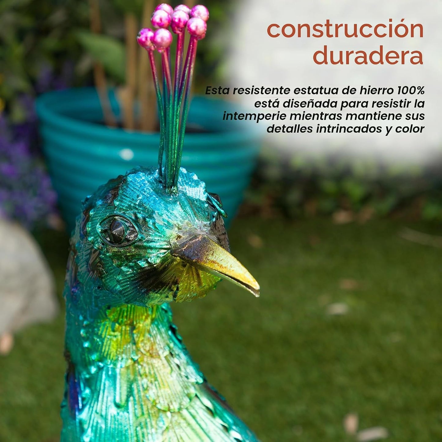 Alpine Corporation HEH378 - Decoración majestuosa de pavo real de m...