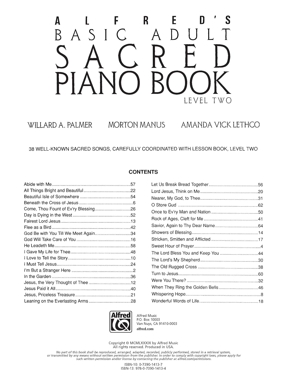 Libro Sagrado del Curso Básico de Piano para Adultos de Alfred, Bk 2