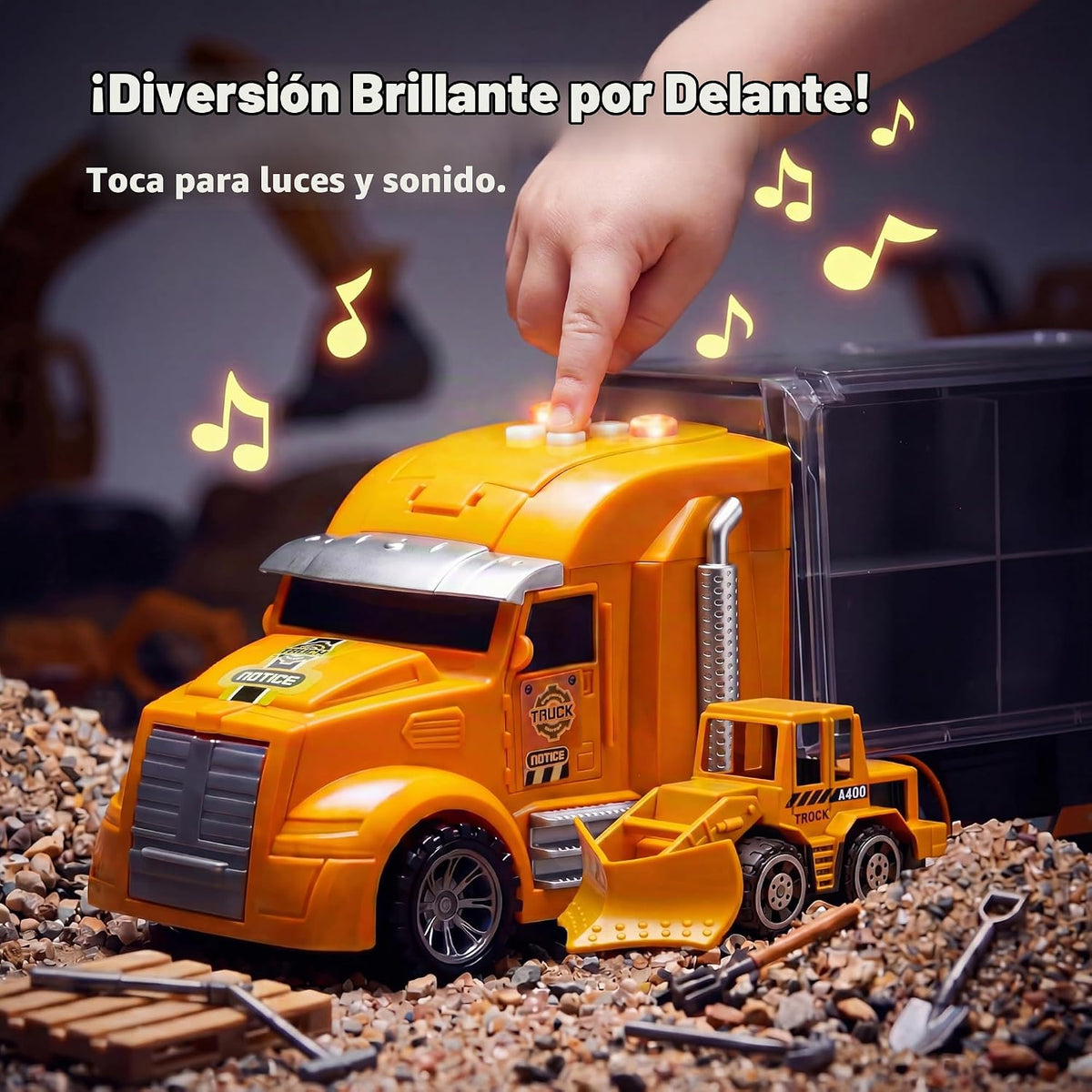 JOYIN Juego de camiones de construcción 25 en 1 con 12 vehículos y...