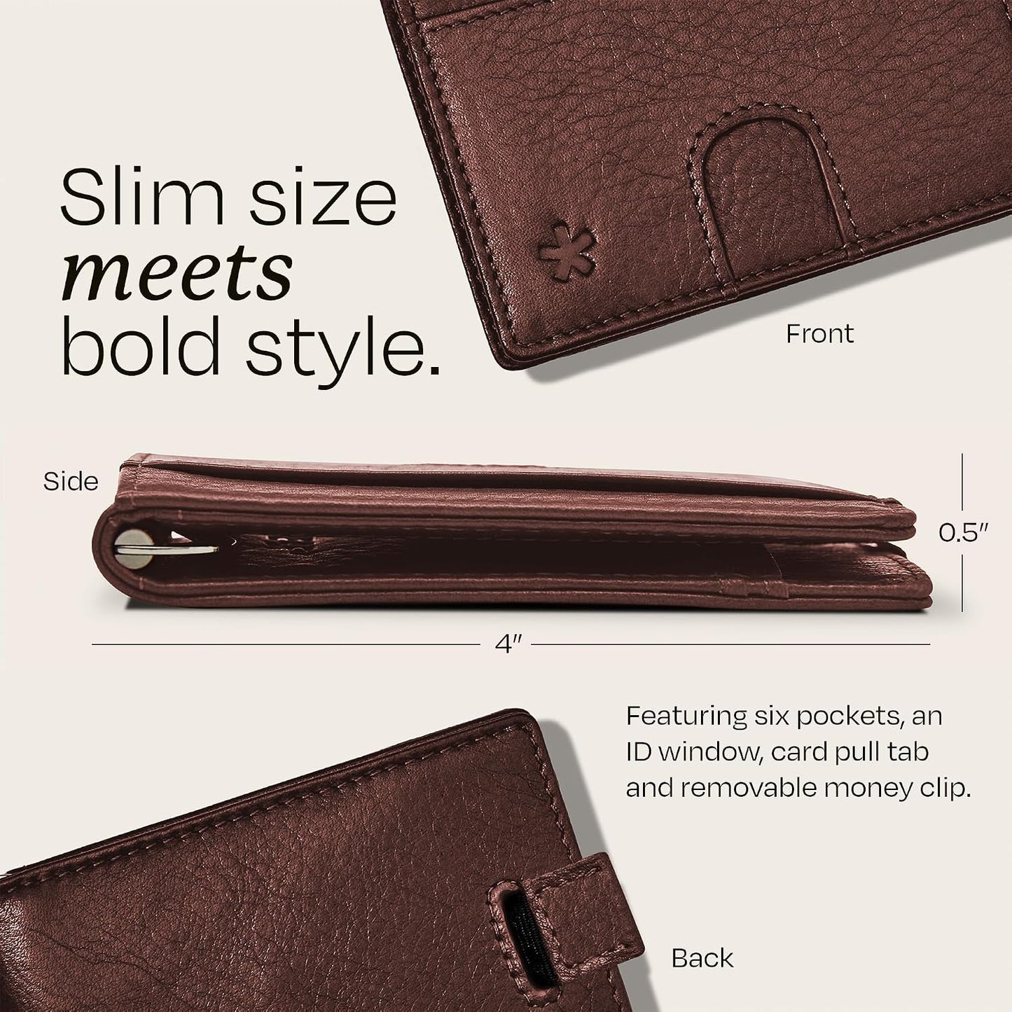 Swear Brands Billetera delgada con clip para dinero, cartera minima...