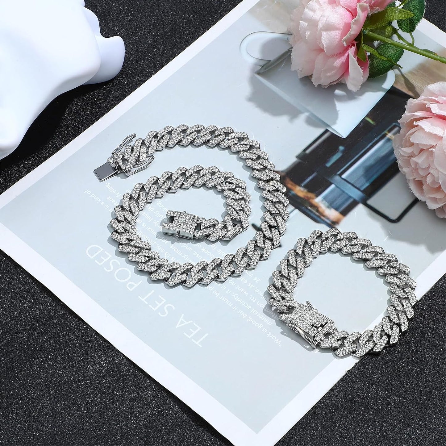 NEWITIN Juego de 15 piezas de joyería de plata para hombre, acero i...