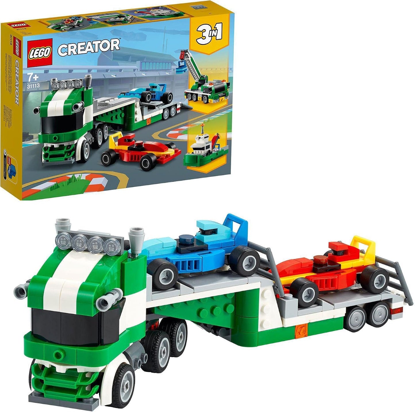 LEGO 31113 Creator 3 en 1 - Transportador de autos de carreras con...