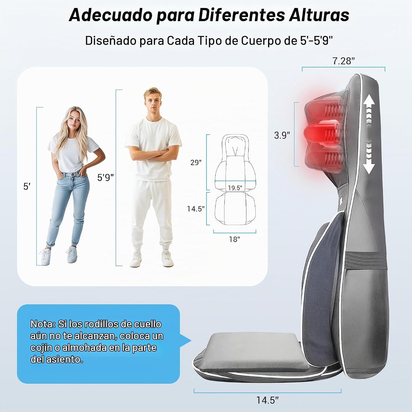 Mynt Masajeador de Espalda y Cuello para Alivio del Dolor de Tejido...