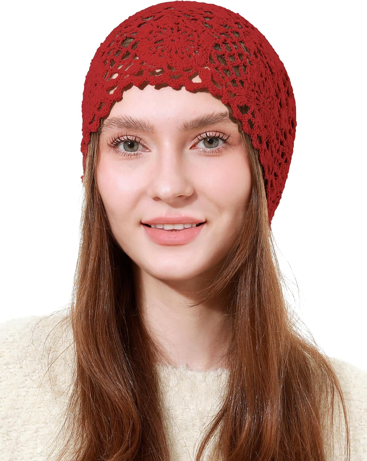 sy soul young Gorro de algodón de ganchillo para mujer, suave y hol...