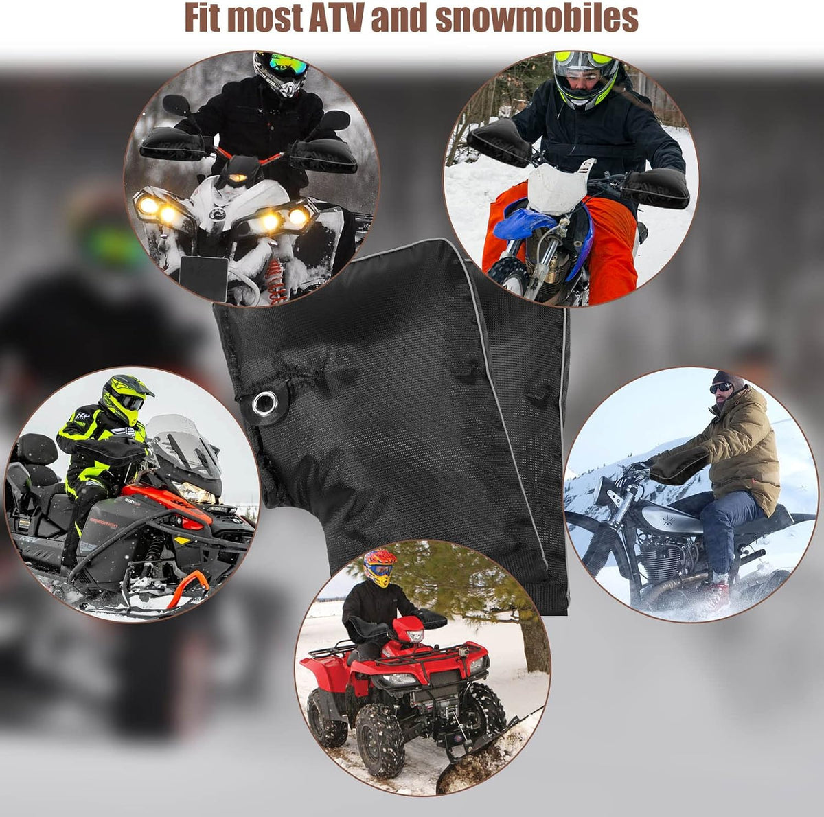 YUNVI ATV Hand Muffs Accesorios de invierno para ATV, guantes imper...
