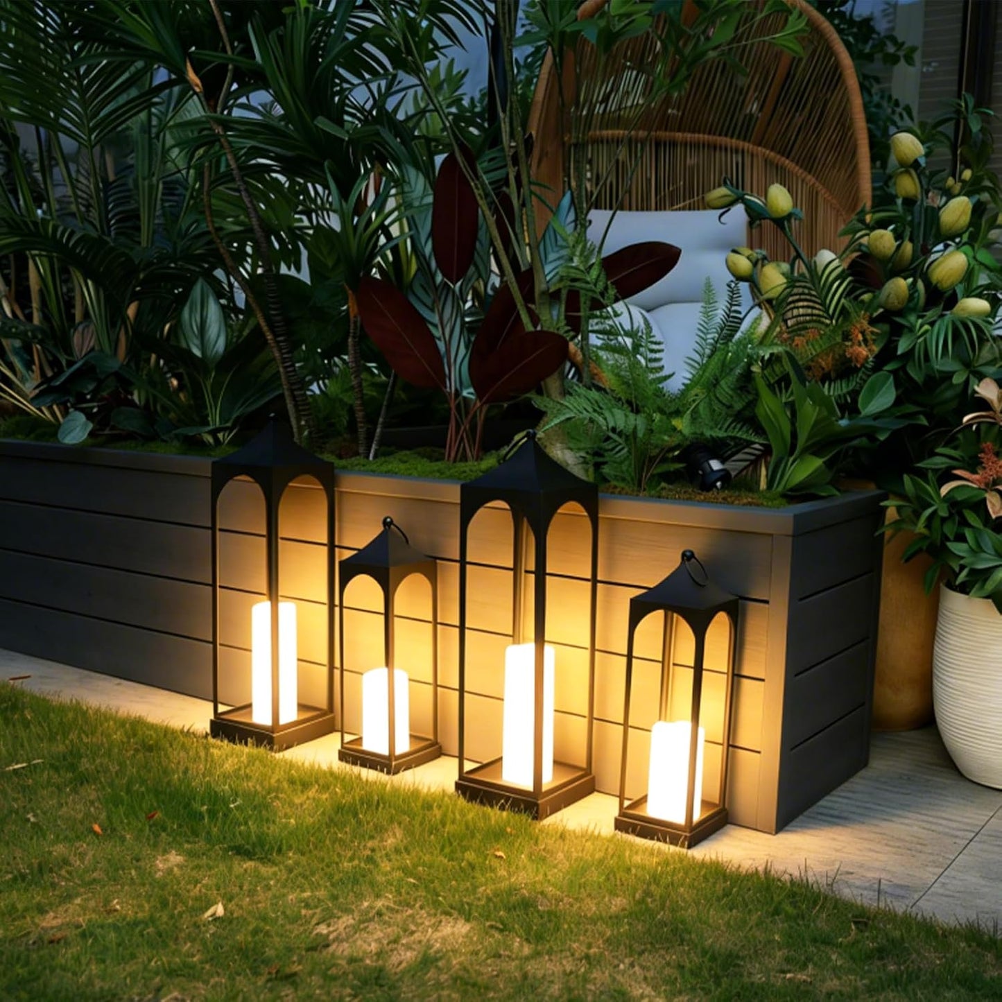 DECORKEY Faroles LED decorativos para exteriores e interiores, jueg...