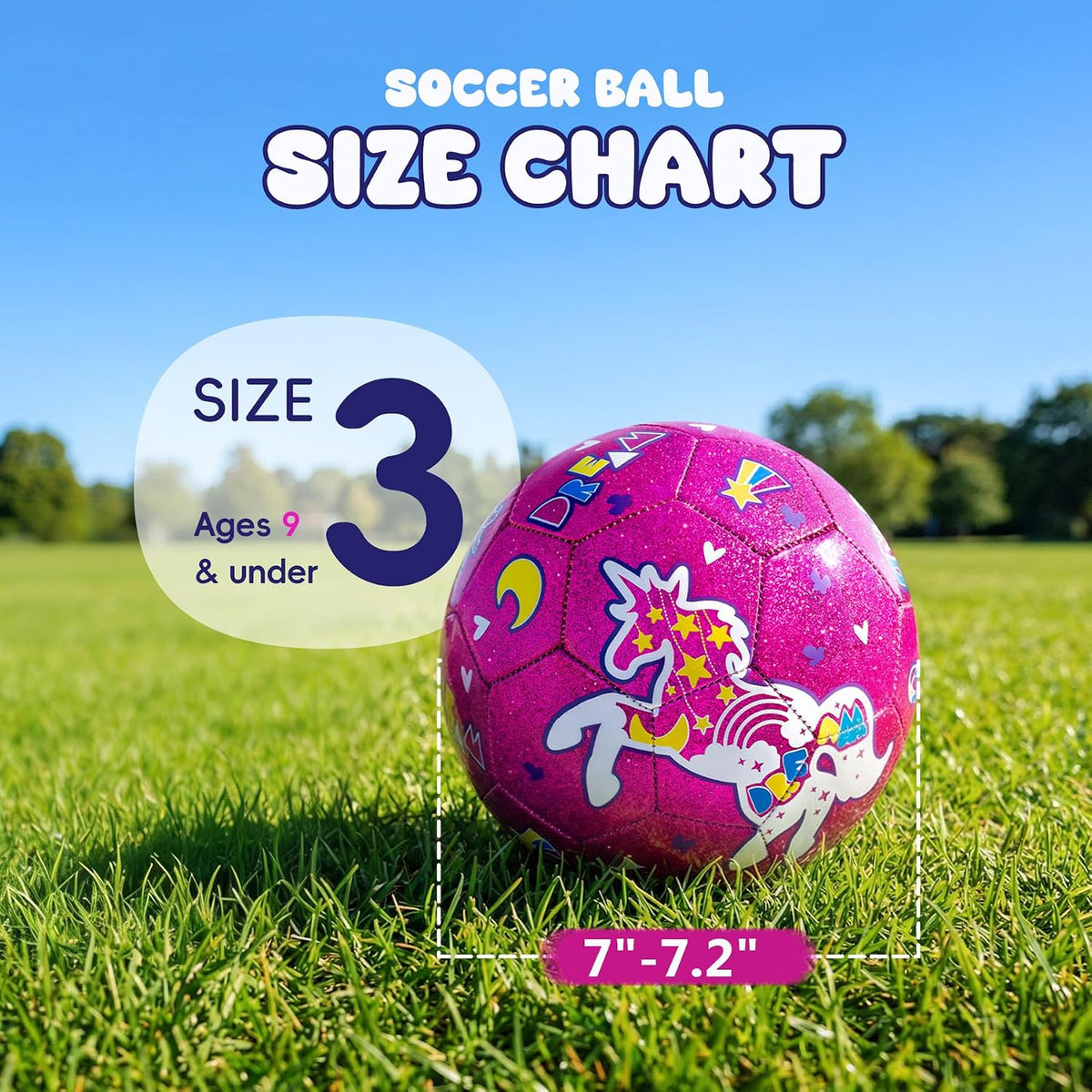 Balón de fútbol para niñas, balón de fútbol para niños de 4 a 8 año...