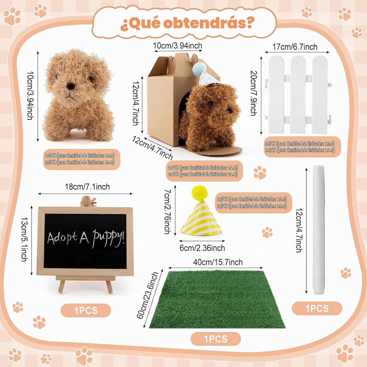 Rigibright 90 piezas de sorpresas de fiesta de adoptar un cachorro,...