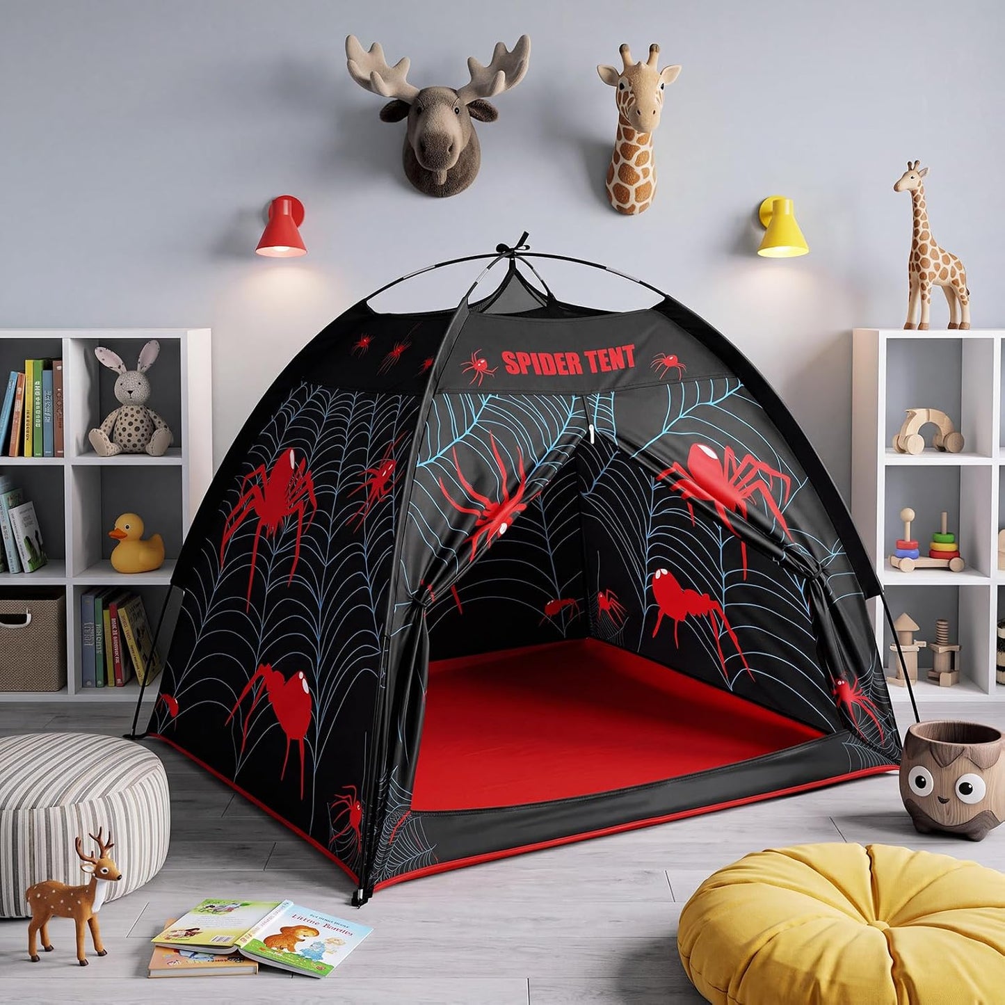 Yoojahow Tienda de campaña con temática de araña para adultos, casa...
