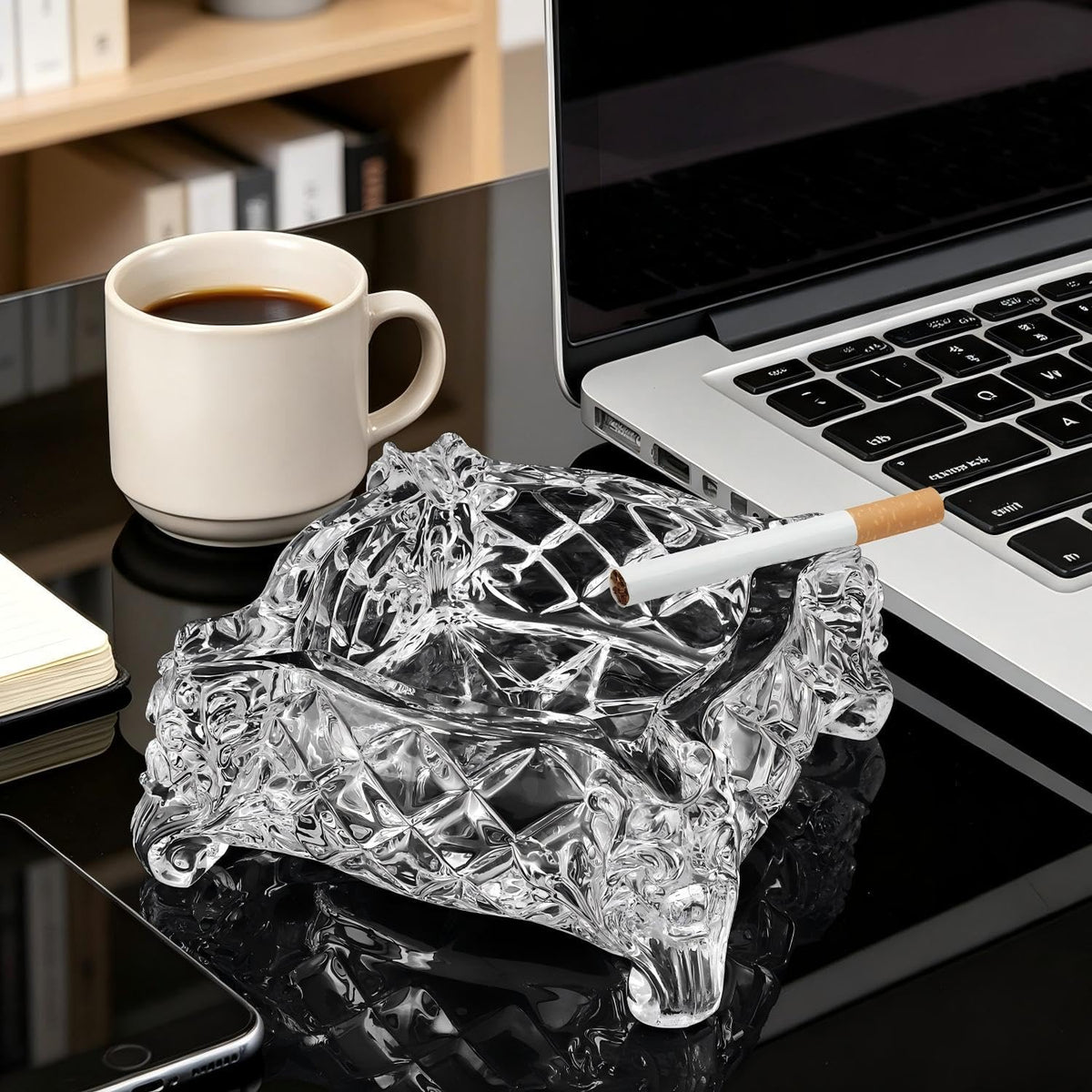 Bendbo Ceniceros de cristal para cigarrillos, cenicero moderno deco...