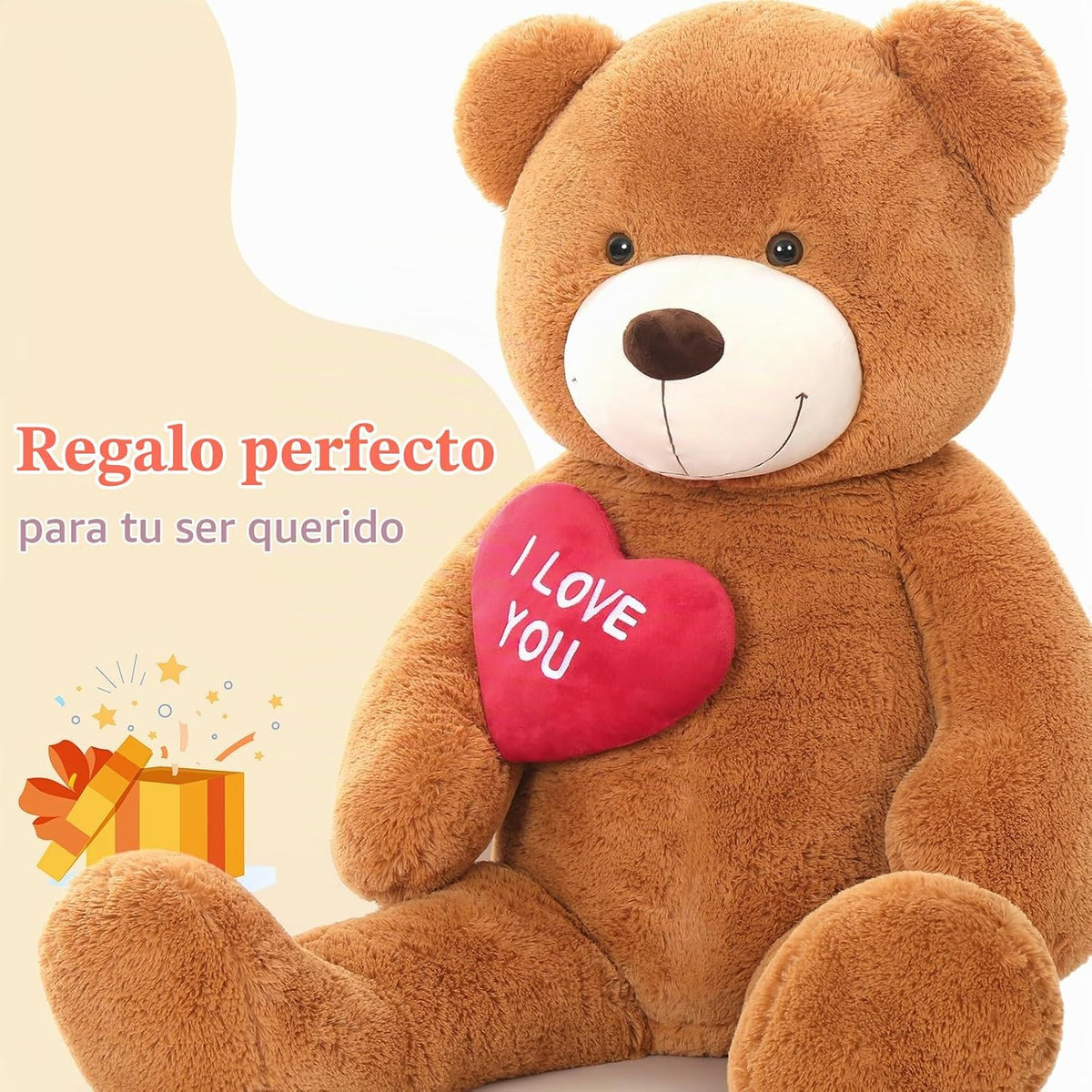 BENINY Oso de peluche gigante animal de peluche 52" - Oso de pe...