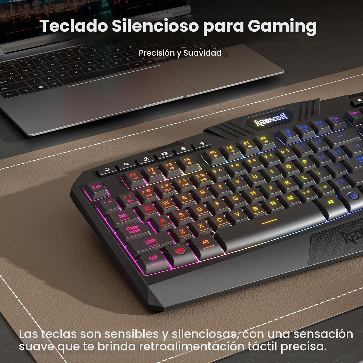 Redragon S101M-KS Combo de teclado y mouse para videojuegos inalámb...