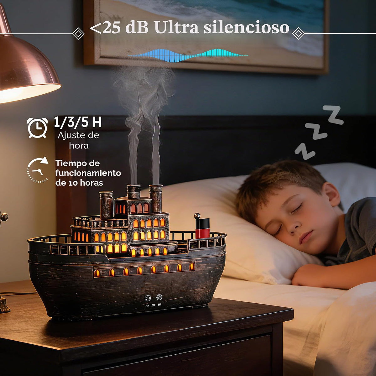 ZWH Difusor de aceite esencial de 8.5 fl oz, humidificador ultrasón...