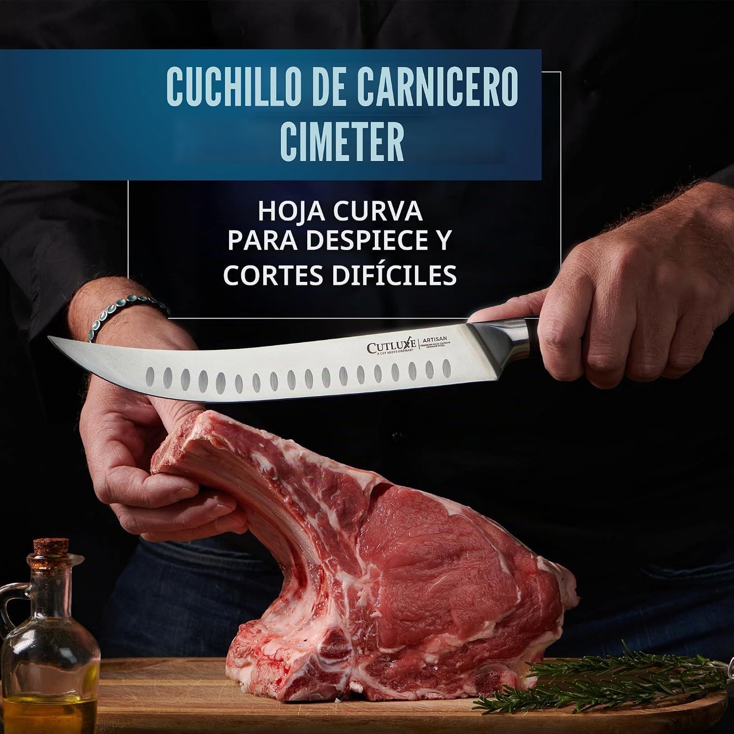 Cutluxe Juego de cuchillos de carnicero, pechuga, ruptura, deshuesa...