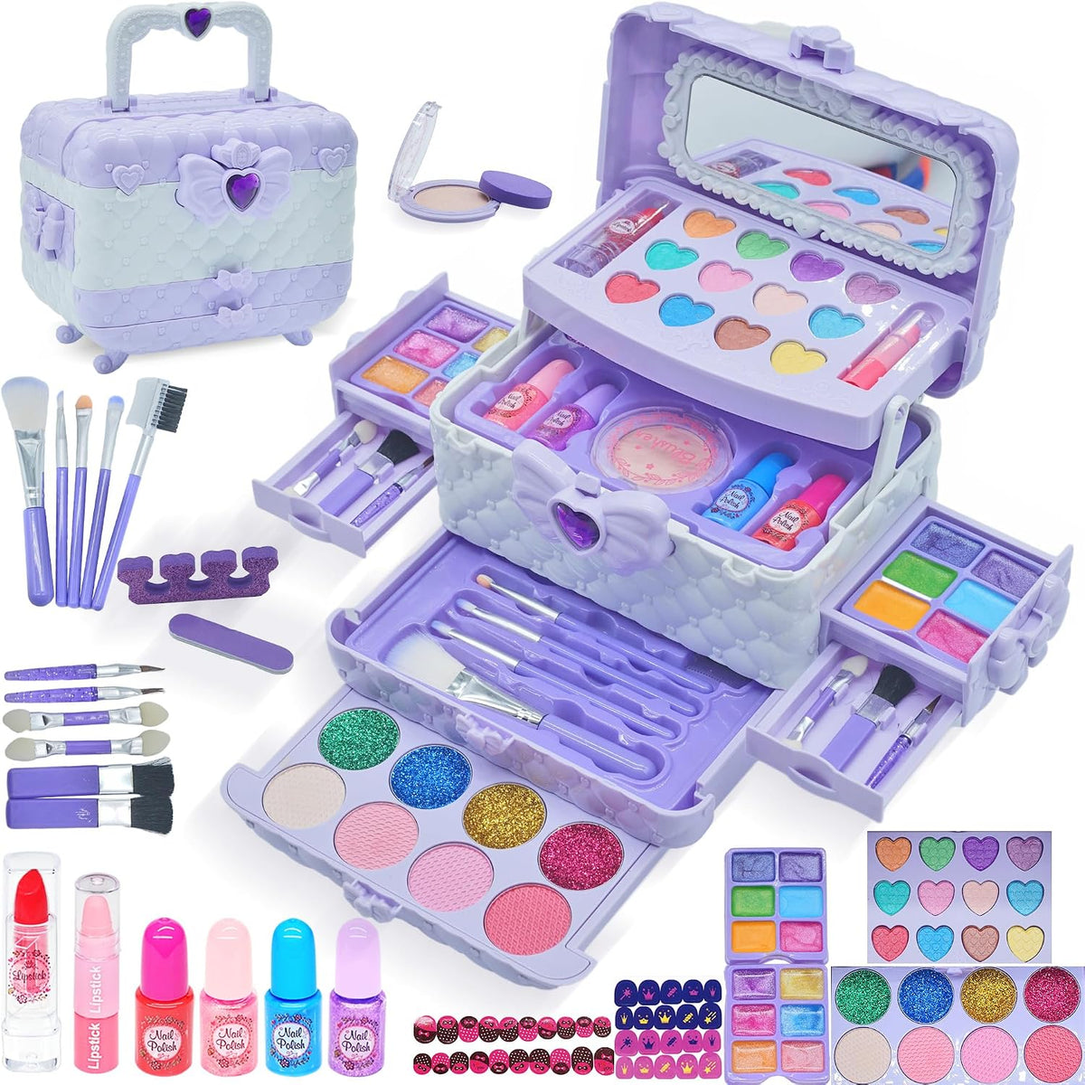 Juegos de maquillaje para niñas de 5 a 8 años, maquillaje lavable p...