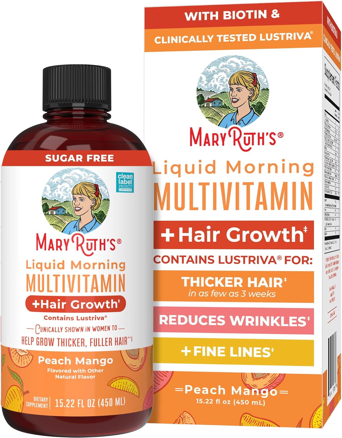 MaryRuth Organics Multivitamínico líquido+crecimiento del cabello |...