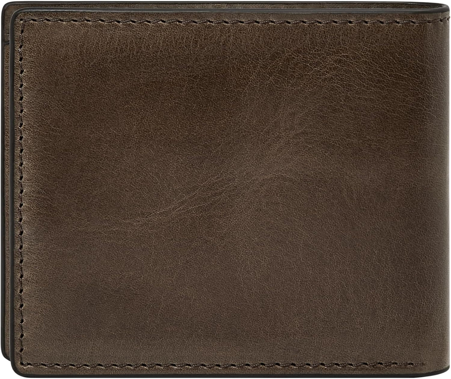 Fossil Derrick - Cartera plegable de piel con bloqueo RFID y ventan...