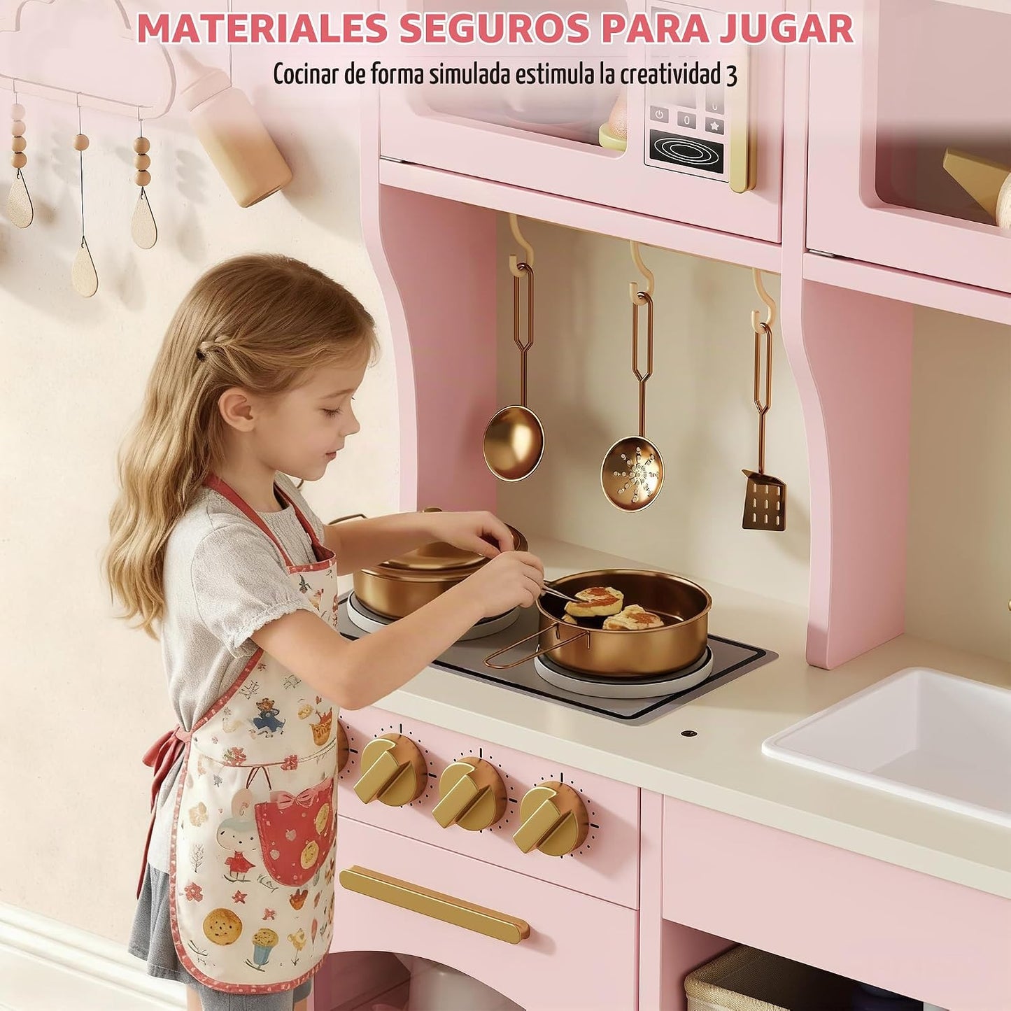knoworld Cocina de Juguete para Niños, Juego de Cocina de Madera co...