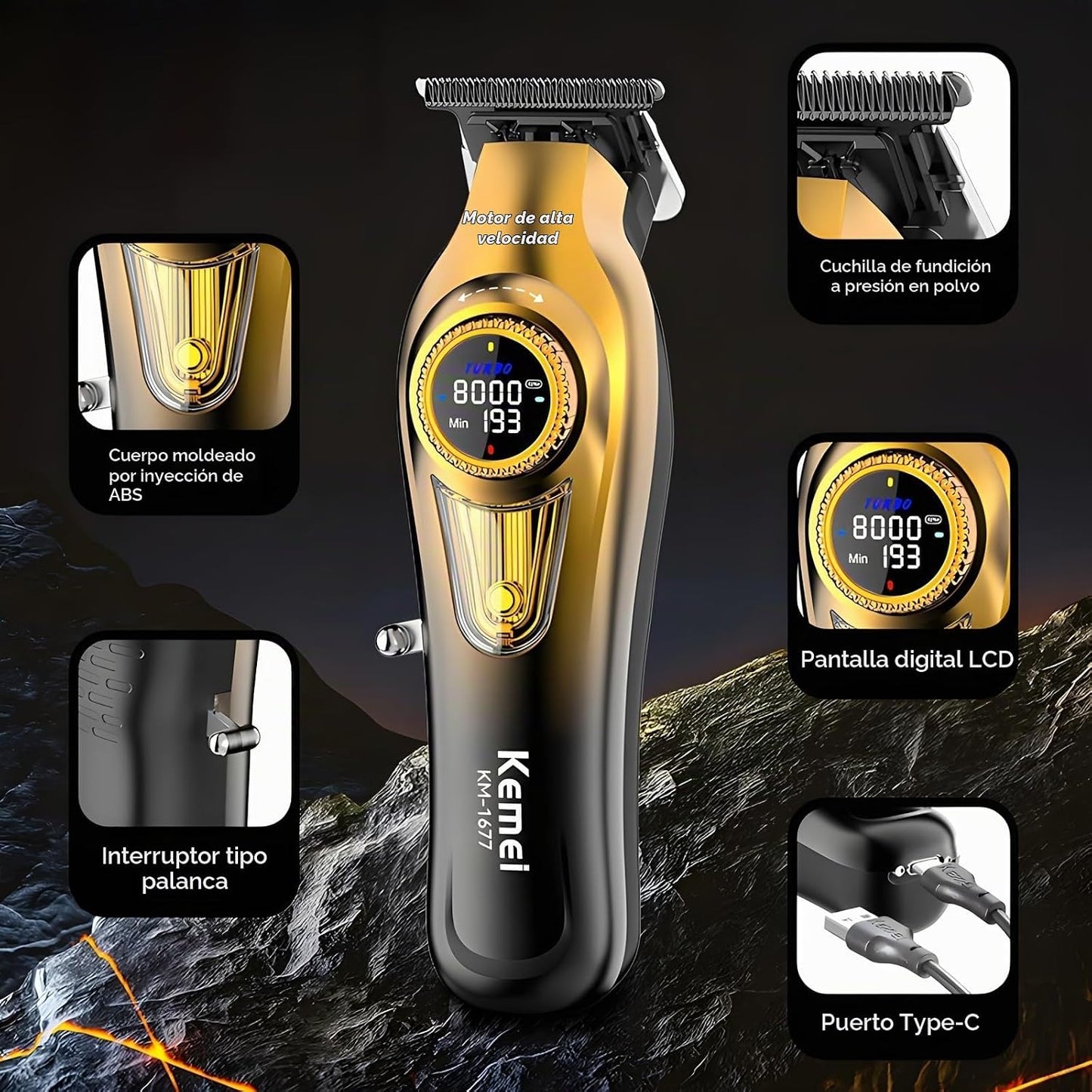 Cortadora de pelo profesional 3 en 1 para hombres, kit de peluquerí...