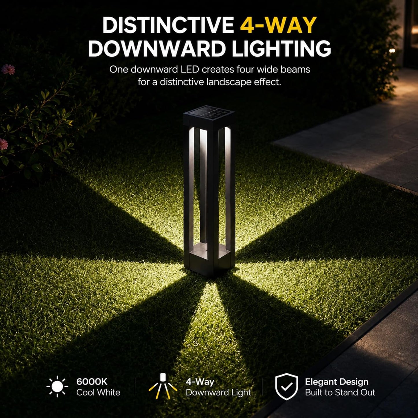 Lámpara de piso solar para exteriores, luces solares de calle de ac...