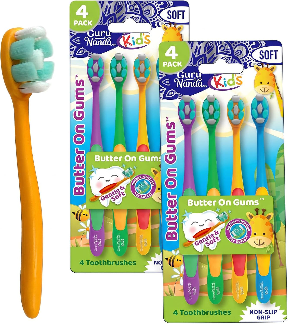 GuruNanda Cepillo de dientes para niños con manteca en las encías -...