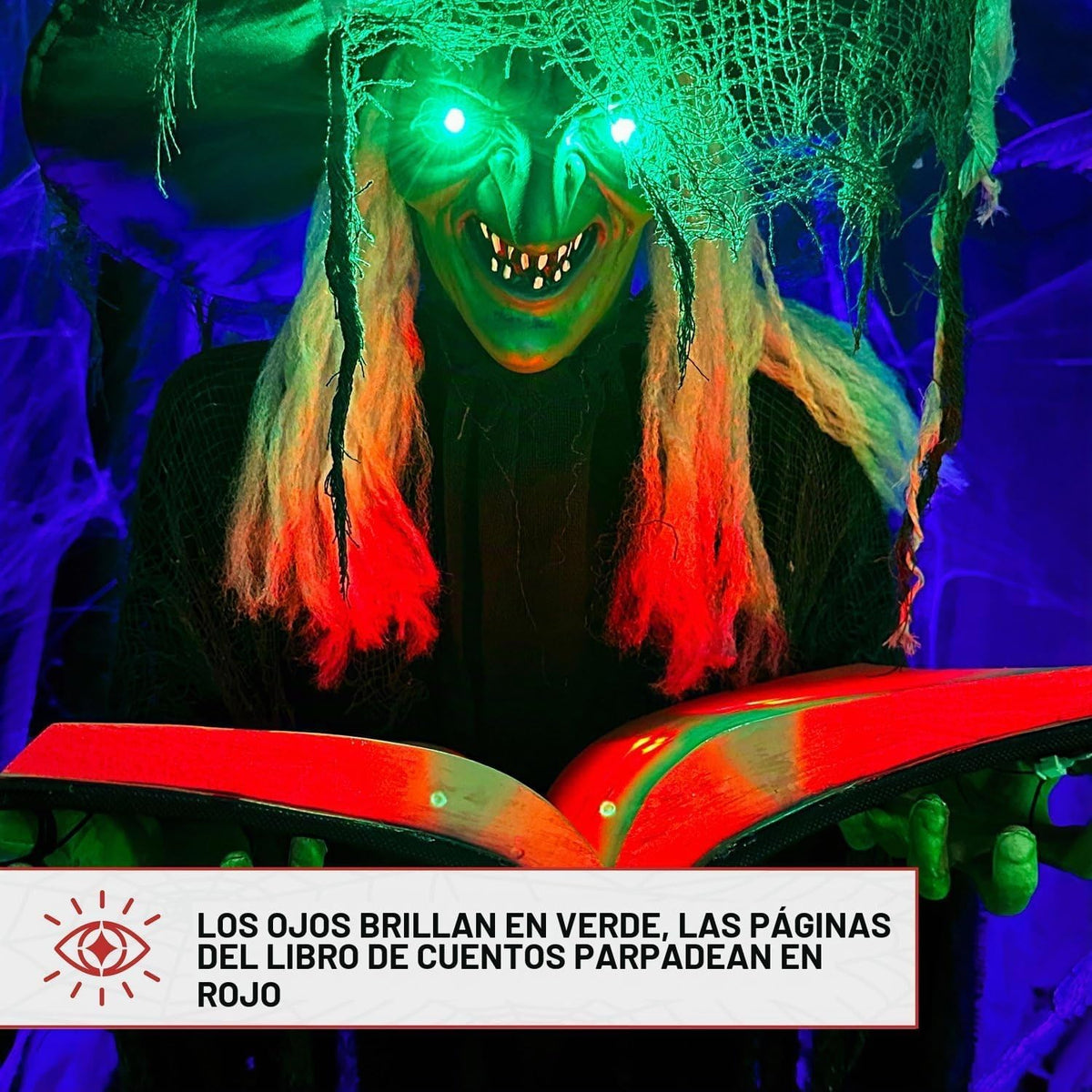 Haunted Hill Farm Libro de hechizos de tamaño real, animatrónico de...