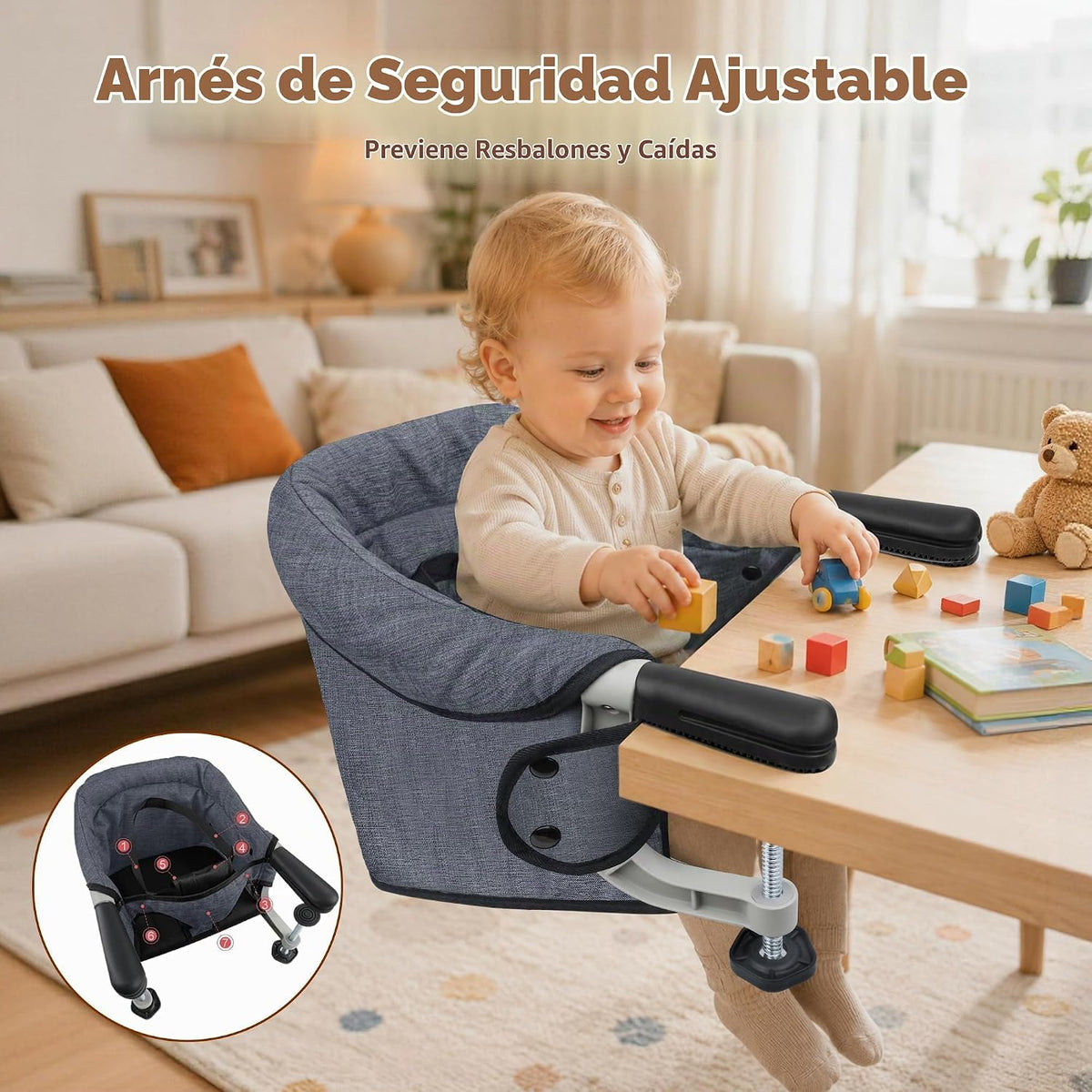 JOZZVE - Silla alta con gancho, asiento de alimentación portátil co...