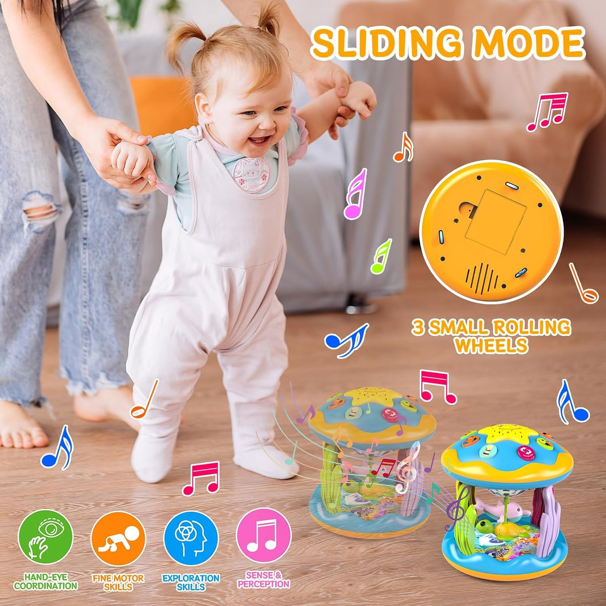Juguetes para Bebés de 6 a 12 Meses, Proyector Giratorio Musical 4...