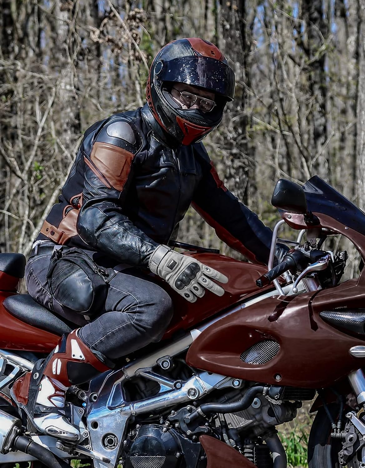 KEMIMOTO Guantes tácticos para hombres, guantes de motocicleta con...