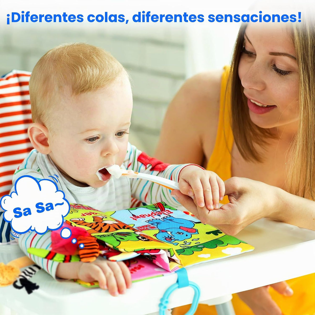 Helsort 2 piezas de libros de tela arrugada - Juguetes sensoriales...