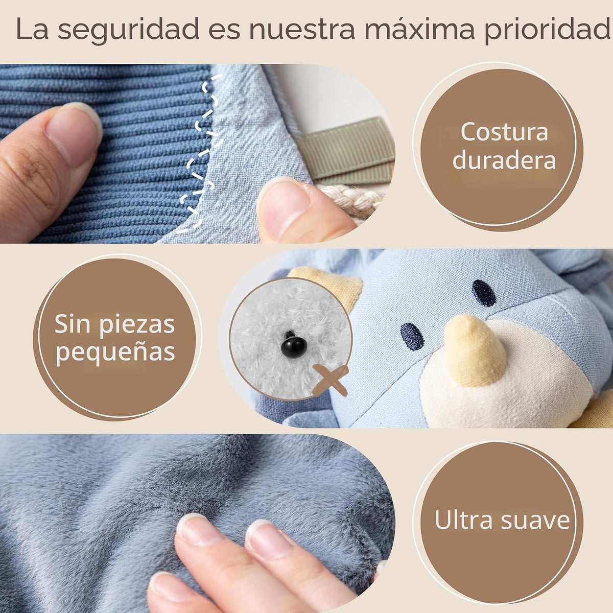 Moonkie Baby Lovey con mordedor de silicona, manta de seguridad de...