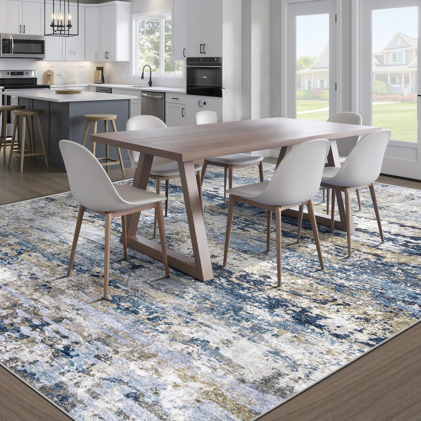 Alfombras de área 8x10 para sala de estar: Alfombra lavable moderna...