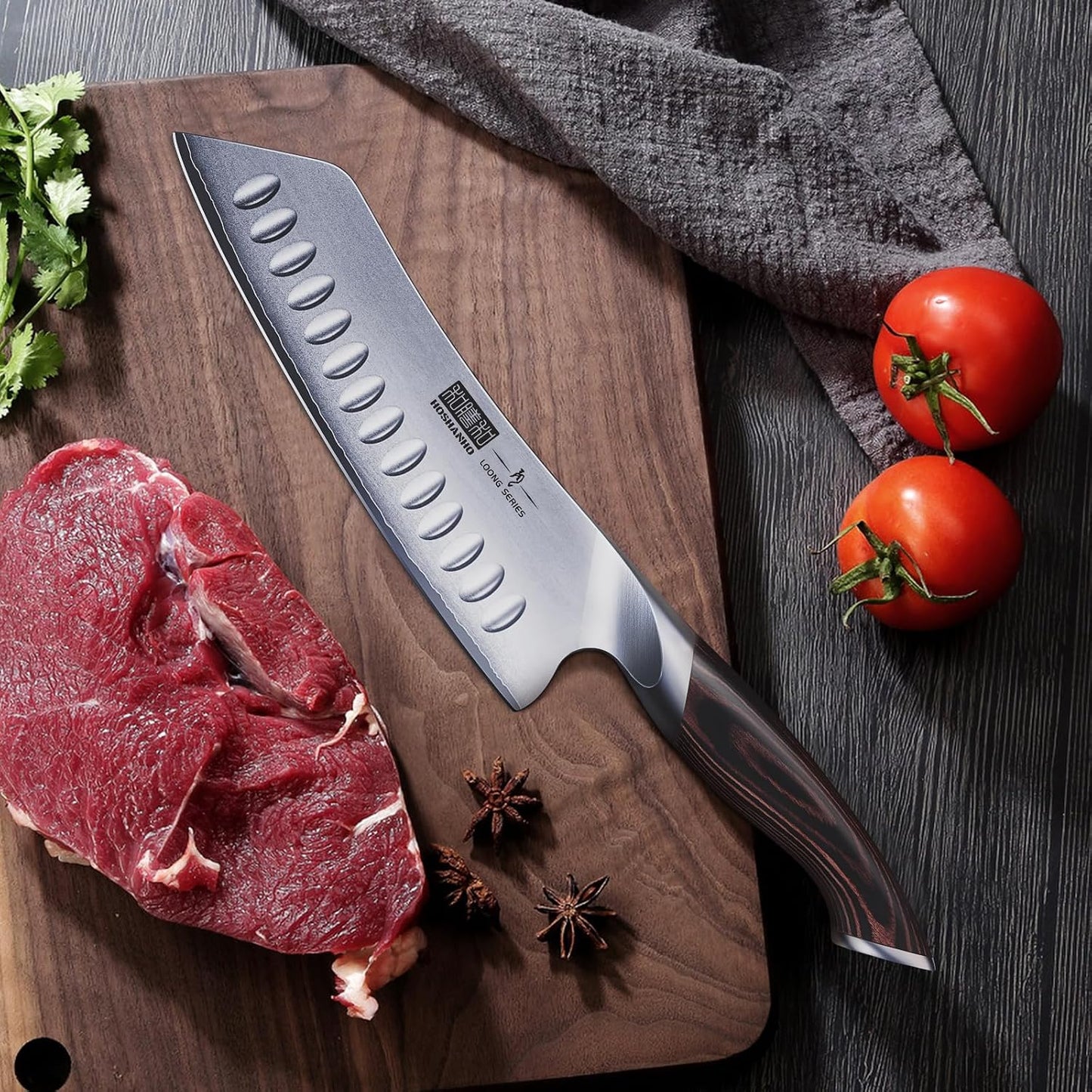 HOSHANHO - Cuchillo de chef japonés de 7 pulgadas, cuchillo de coci...