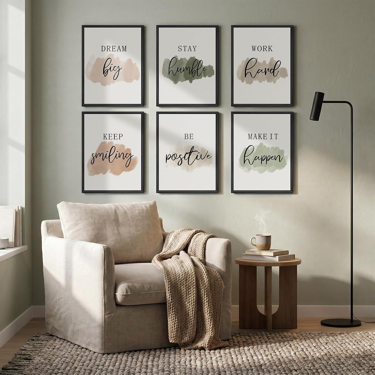 Arte de pared inspirador enmarcado para oficina, impresiones en lie...