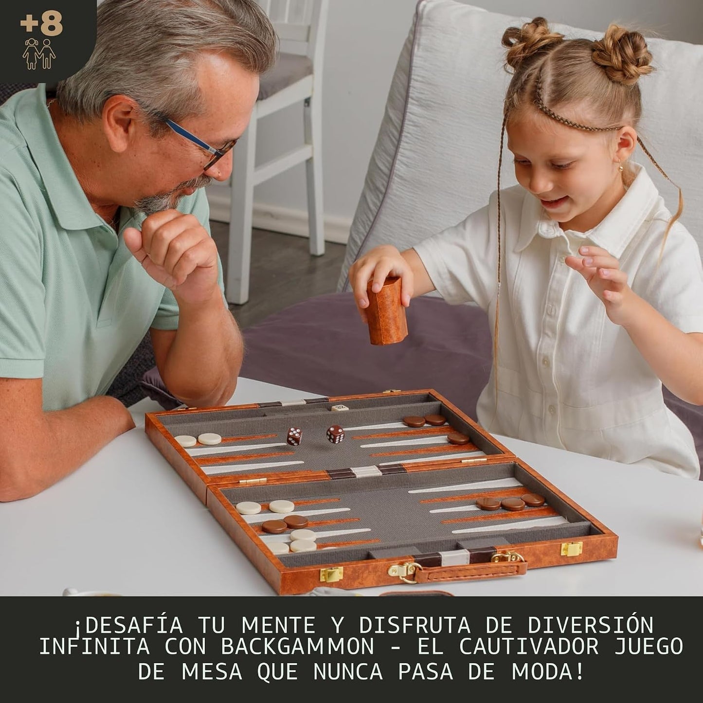 Juegos de Backgammon Grandes para Adultos - Juegos de Mesa Clásicos...