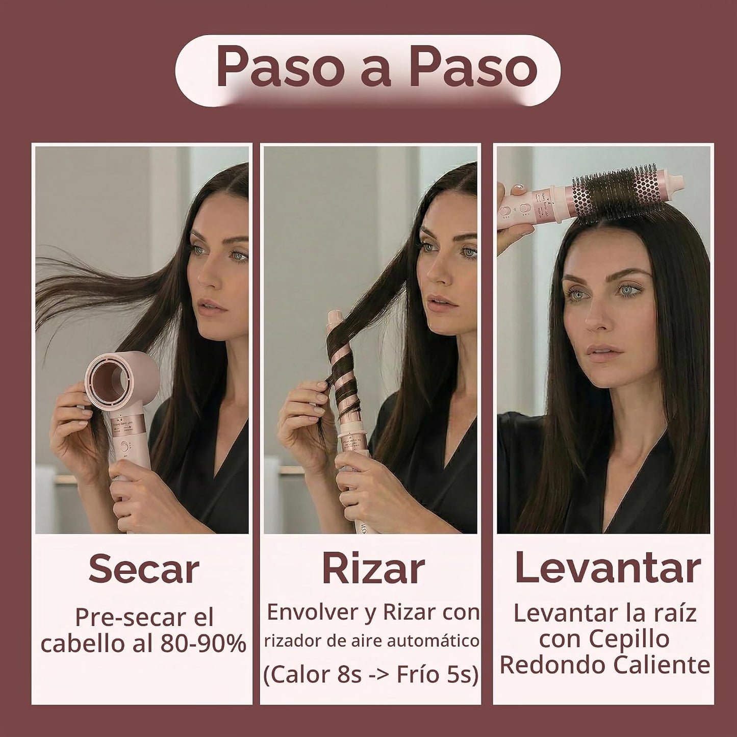 MAVIÉ Multiestilizador de aire caliente 6 en 1 con funda, secador d...