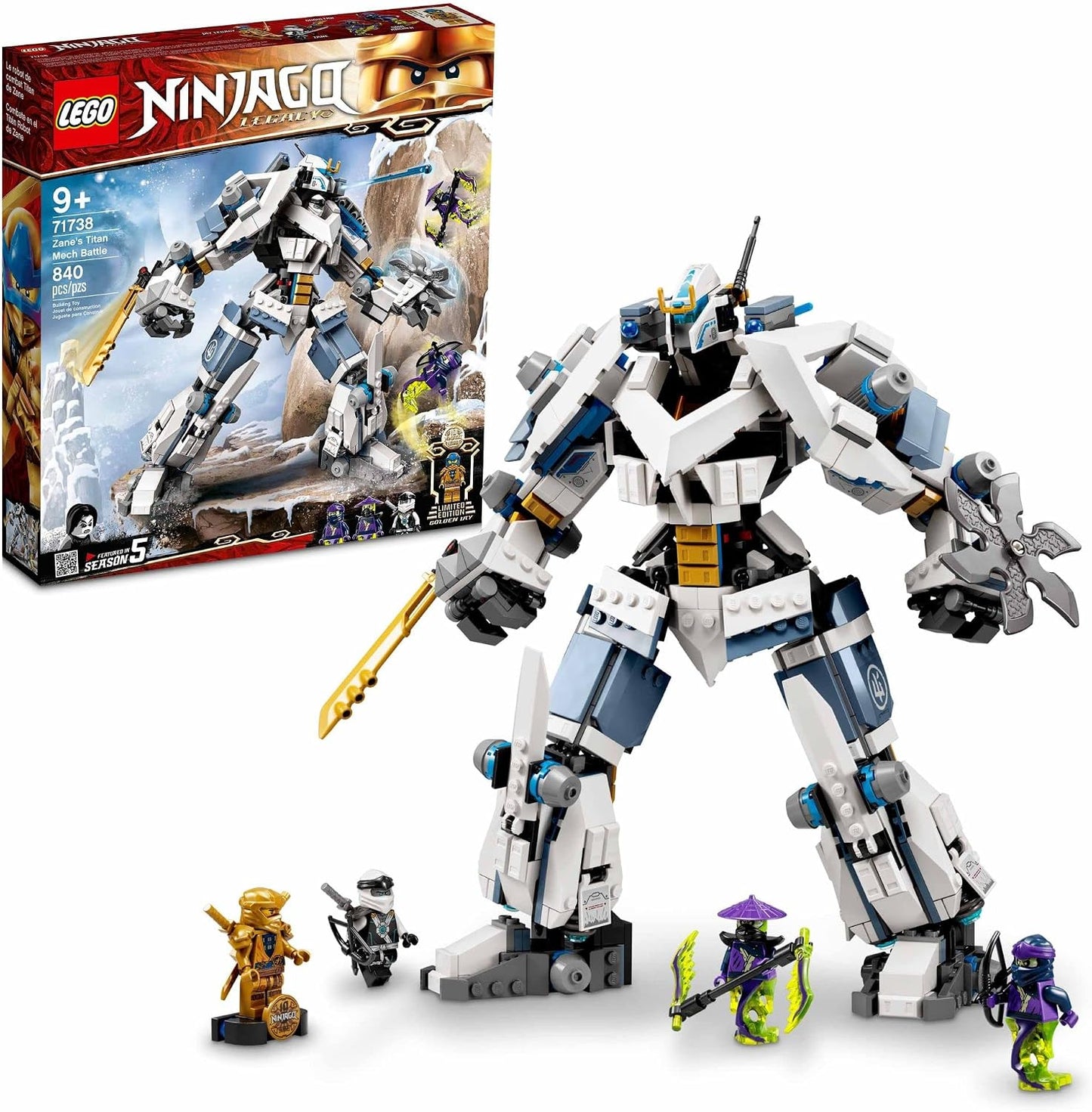 LEGO NINJAGO Legacy - Zane\u2019s Titan Mech Battle, 71738 Figura d...
