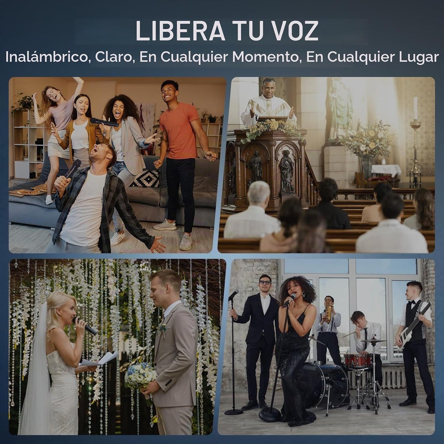 TONOR Micrófonos inalámbricos Bluetooth, sistema de micrófono inalá...