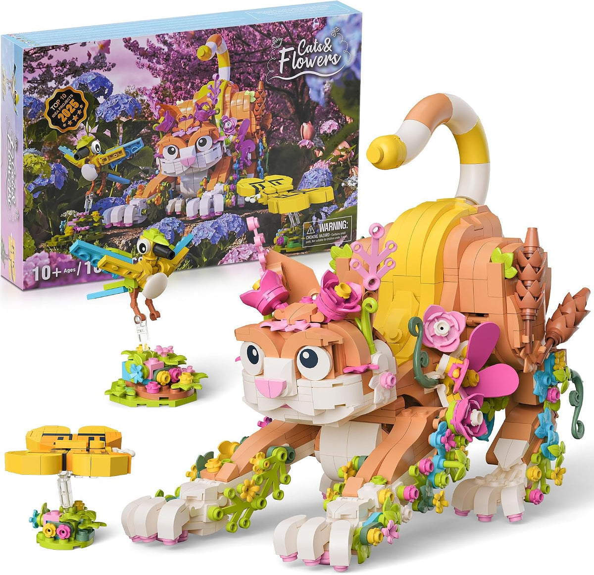 JOJO&amp;Peach - Juego de juguetes de construcción de gatos y flore...