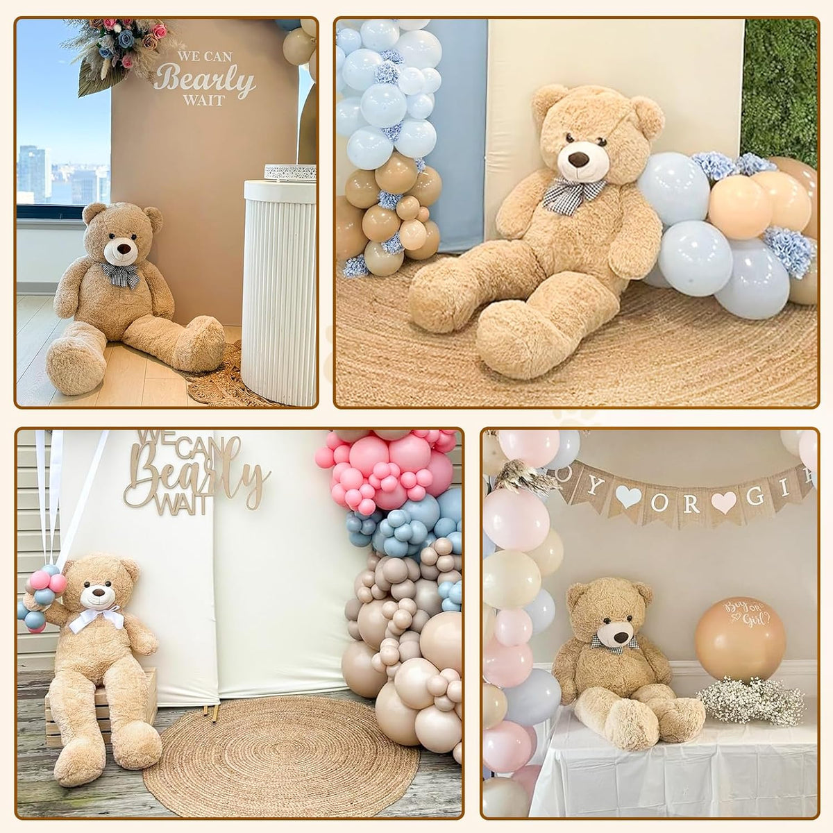 MaoGoLan Oso de peluche gigante de 4 pies, adorable y tierno animal...