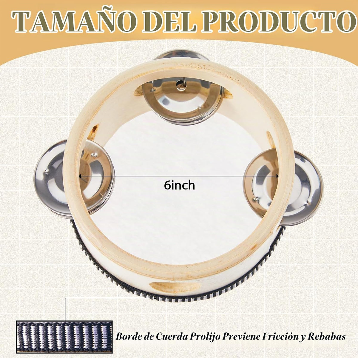 Lukmaa 12 piezas de tambor de pandereta a granel para adultos, inst...