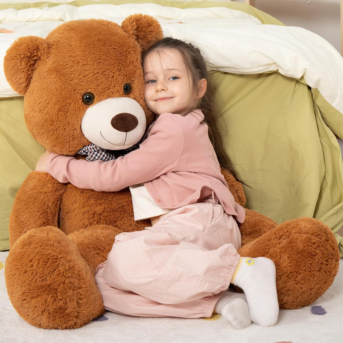 MaoGoLan Oso de peluche gigante marrón de 4 pies, adorable y tierno...