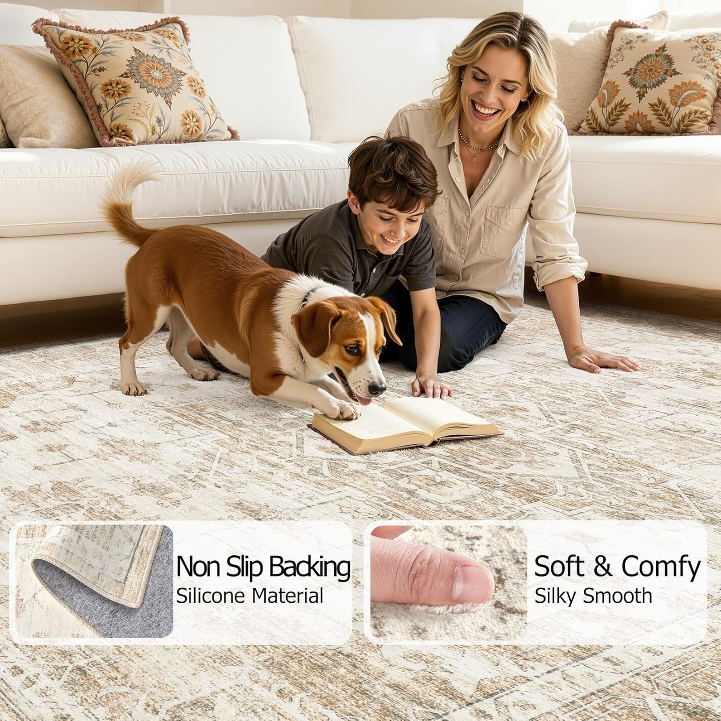 ELLIUNE Alfombras lavables de 6 x 9 pies, suaves, grandes, de 6 x 9...