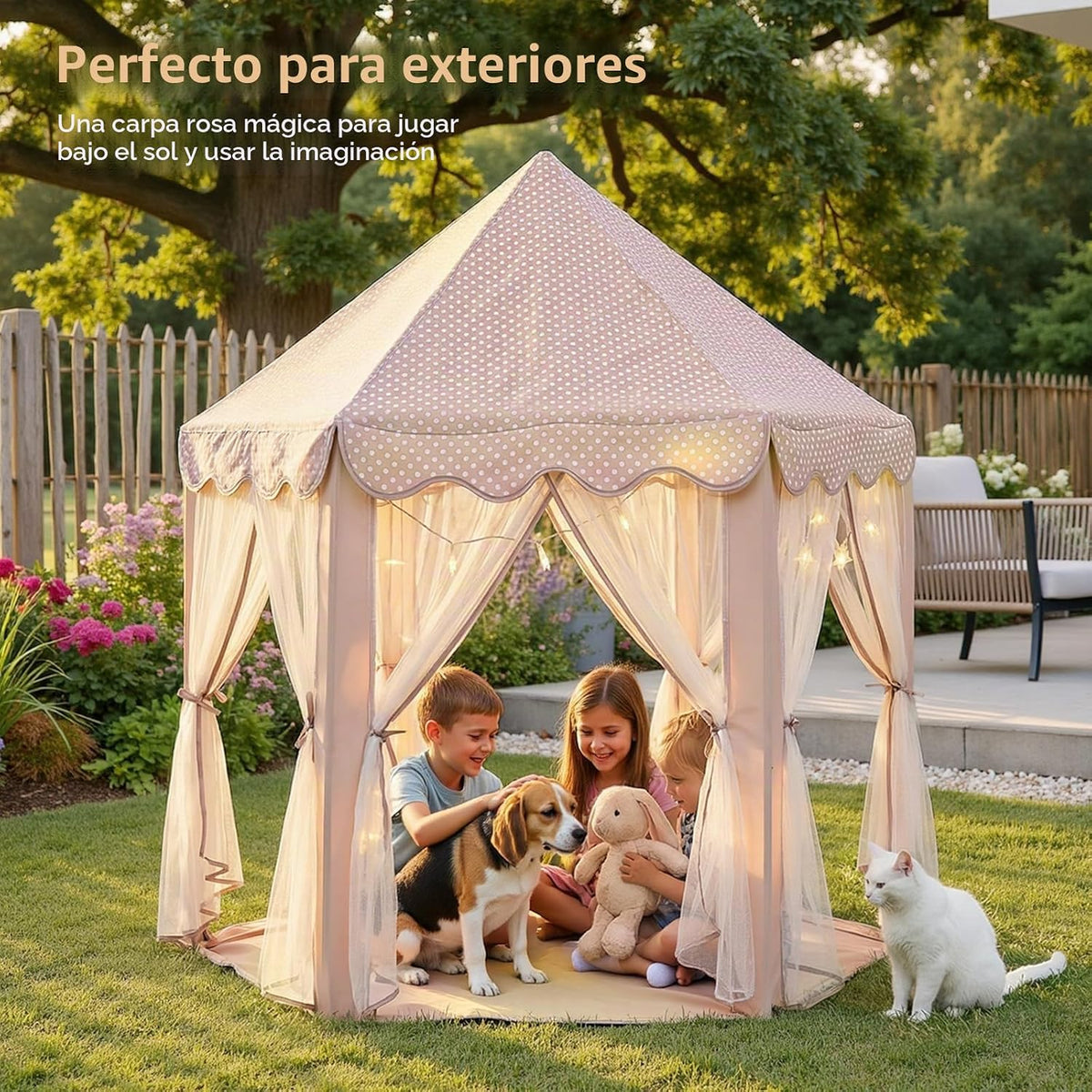 Wilwolfer tienda de campaña tipo castillo de princesa para niñas, t...