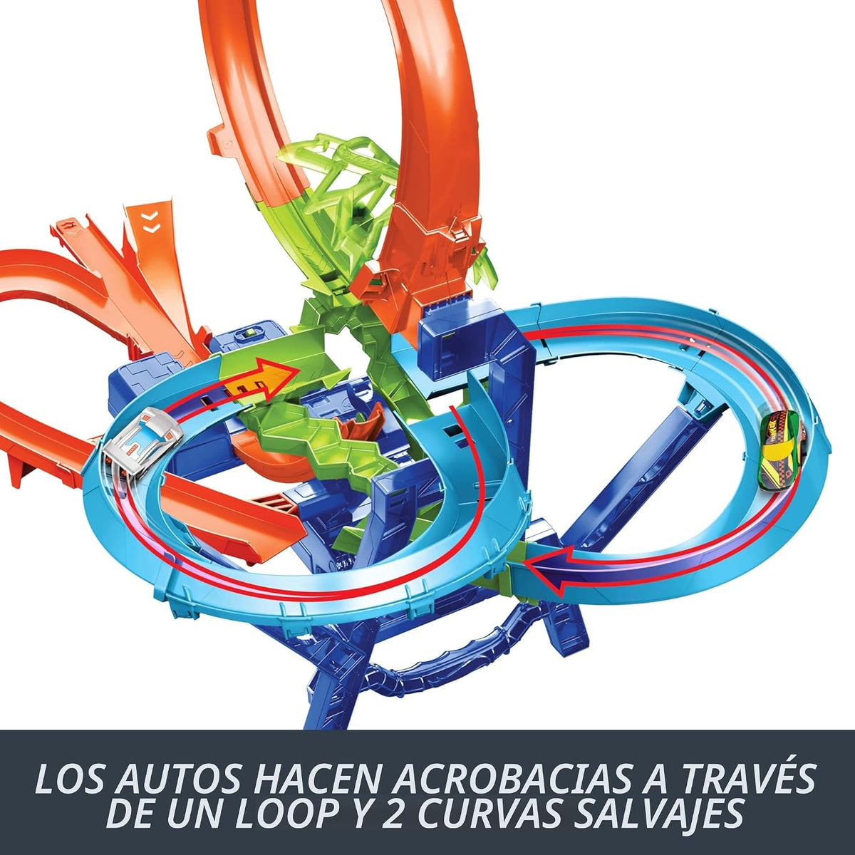 Set de Pista de Coches Juguete Hot Wheels, Pista de Acrobacias con...
